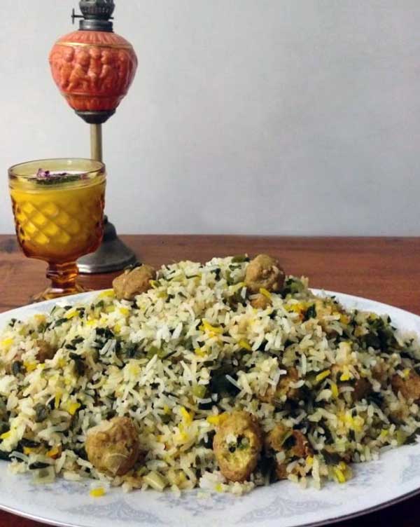 طرز تهیه پیازچه پلو با مرغ