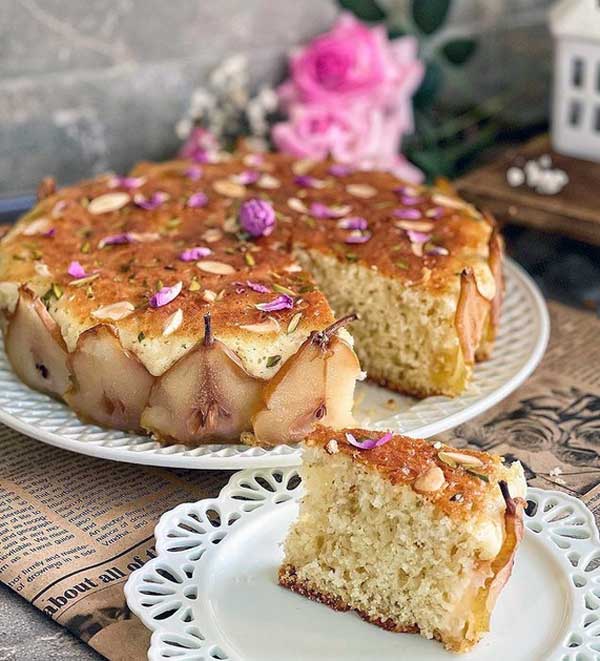 طرز تهیه کیک گلابی