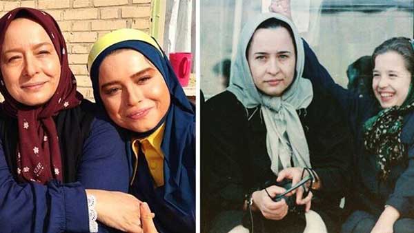 عکس کودکی مهراوه شریفی نیا همراه با مادرش